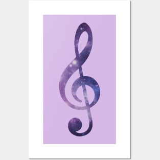 Space Treble Clef Posters and Art